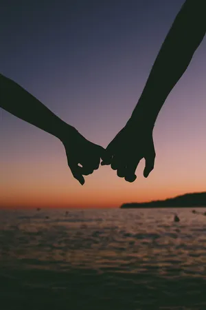 Sunset Couple Hands Wallpaper