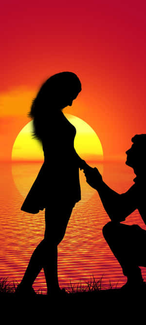 Sunset Couple Proposal Wallpaper