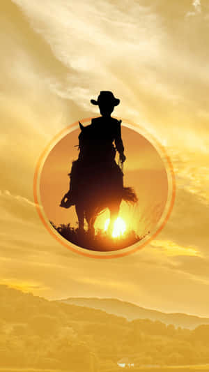 Sunset Cowboy Silhouette Wallpaper