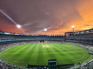 Sunset Cricket Match Melbourne Cricket Ground Wallpaper