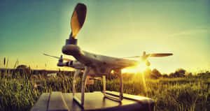 Sunset Drone Readyfor Flight Wallpaper