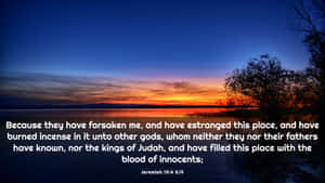 Sunset_ Estrangement_ Biblical_ Quote Wallpaper