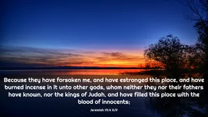 Sunset_ Estrangement_ Biblical_ Quote Wallpaper