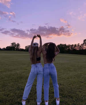 Sunset Friends Pose.jpg Wallpaper