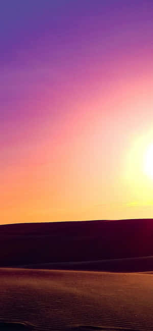 Sunset Gradient Sky Desert Wallpaper