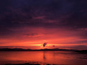 Sunset In Buncrana Beach Ireland Wallpaper