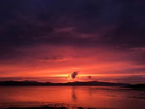 Sunset In Buncrana Beach Ireland Wallpaper