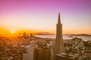 Sunset In Transamerica Pyramid Wallpaper