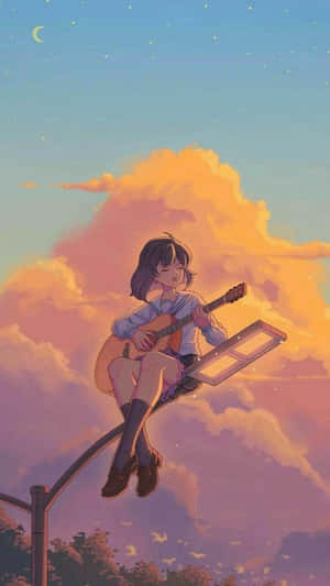 Sunset Melodies Lofi Girl Wallpaper