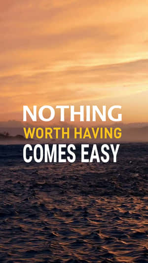 Sunset Motivation Quote Over Ocean Wallpaper