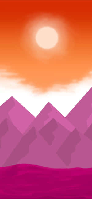 Sunset Mountain Landscape Artwork Wallpaper