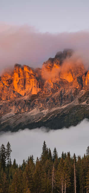 Sunset_ Mountain_ Mist Wallpaper