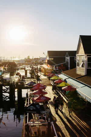 Sunset Over Fraser River, Richmond Wallpaper
