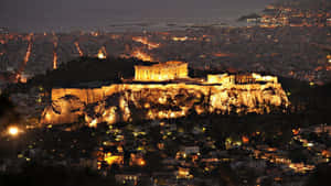 Sunset Over The Ancient Acropolis, Athens Wallpaper