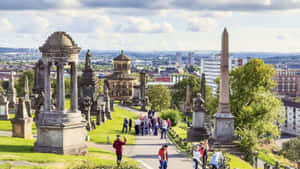 Sunset Over The Clyde, Glasgow Wallpaper