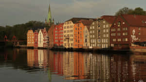Sunset Over Trondheim, Norway Wallpaper