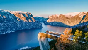 Sunset Overlook Fjord Norway Wallpaper
