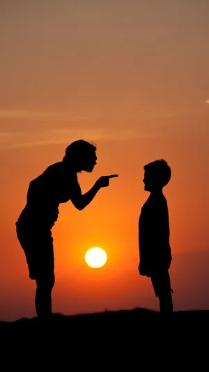 Sunset Scolding Silhouette Wallpaper