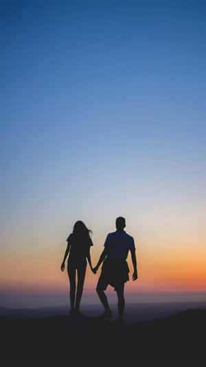 Sunset Sky Couple Wallpaper
