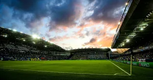 Sunset Skyover Football Stadium Wallpaper