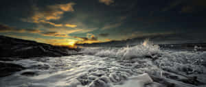 Sunset_ Splash_ Super_ Ultra_ Wide Wallpaper