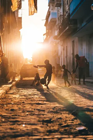 Sunset Street Soccer Game.jpg Wallpaper