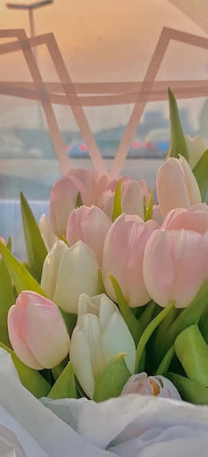Sunset Tinted Tulips Aesthetic Wallpaper