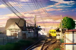 Sunset Train Approaching Station.jpg Wallpaper