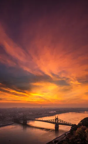 Sunset View From A Mountain Peak Wallpaper