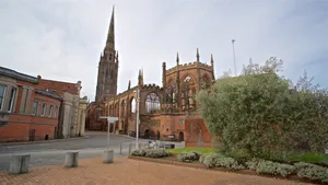 Sunset View Of Coventry Cityscape Wallpaper