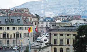 Sunset View Over Carouge, Geneva Wallpaper