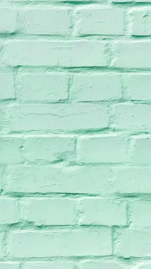 Super Light Green Brick Wall Wallpaper