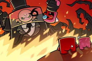 Super Meat Boy Against Enemies Wallpaper