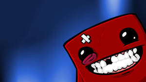 Super Meat Boy Grinning Face Wallpaper