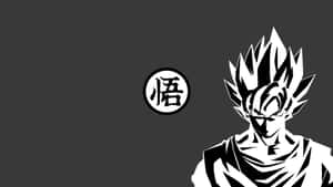 Super Saiyan Black White Artwork Wallpaper