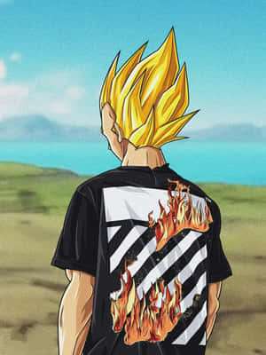 Super Saiyan Flame Shirt Art Wallpaper