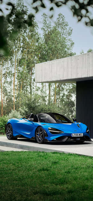 Supercar Blue Mclaren 765 Wallpaper