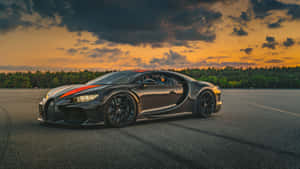 Supercar Bugatti Chiron During Sunset Wallpaper