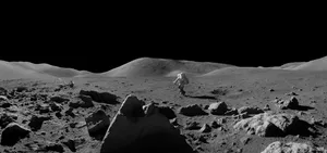 Superficial Rocks And Astronaut On Moon Wallpaper