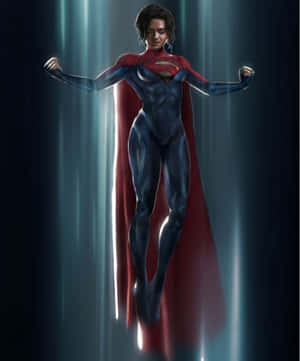 Supergirlin Flight Illustration Wallpaper