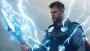 Superhero Blue Marvel Fights Against Evil Wallpaper