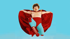 Superhero Jump Comedic Character Wallpaper