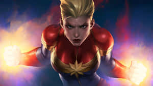 Superheroes In 3d: Brie Larson As Captain Marvel Wallpaper