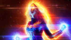 Superheroine Captain Marvel In Full Hd Wallpaper