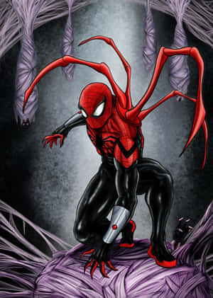 Superior Spider-man Swinging Into Action Wallpaper