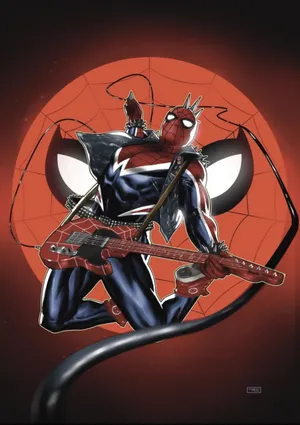 Superior Spider-man Swinging Through The City Wallpaper