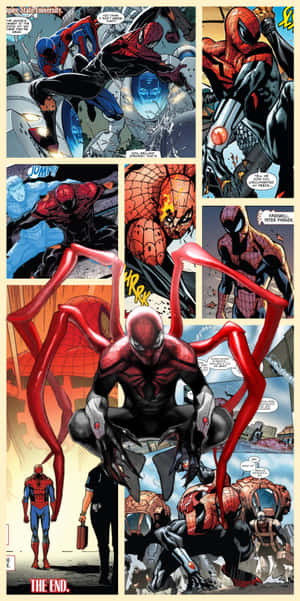 Superior Spider-man Swinging Through The City Wallpaper