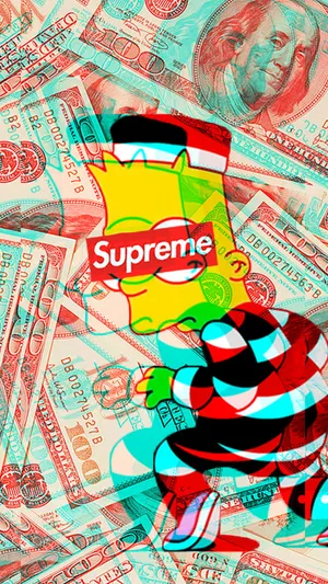 Superior Supreme Logo Bart Simpson Wallpaper
