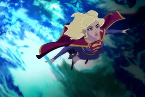 Superman Flying High Above The City In Superman Unbound Wallpaper