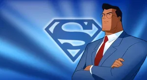Superman Flying High In The Animated Series Wallpaper